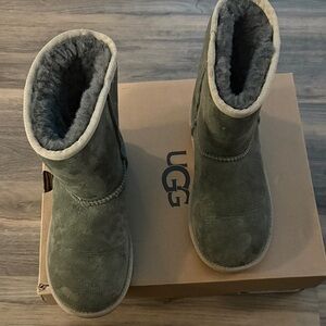 UGG Olive Suede Boots with Plush Lining